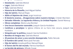 5to y 6to en adelante Relatos de Pedro Urdemales Papelucho, Marcela Paz Diario secreto de Papelucho y el Marciano, Marcela Paz Perico trepa por Chile, Marcela Paz Los cuadernos mágicos y otros cuentos, Jacqueline Balcells Emilia y la aguja envenenada, Ana - 4